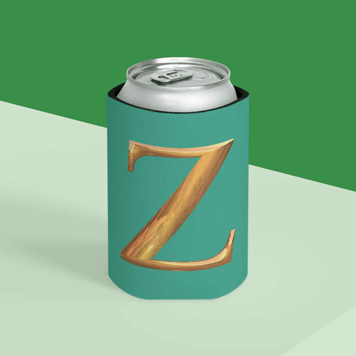 Personalized Monogram "Z" Can Cooler - Stylish Drink Holder for Parties, Weddings, Beach Days, Summer Gatherings, Gifts