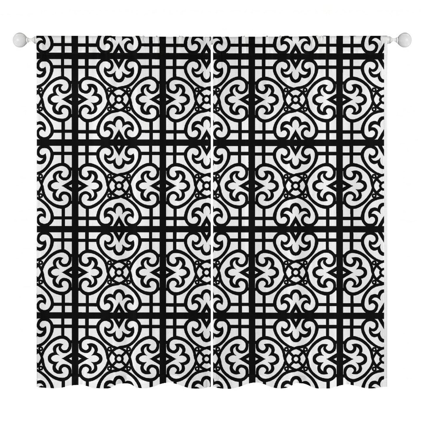 Sheer Curtain Black and White