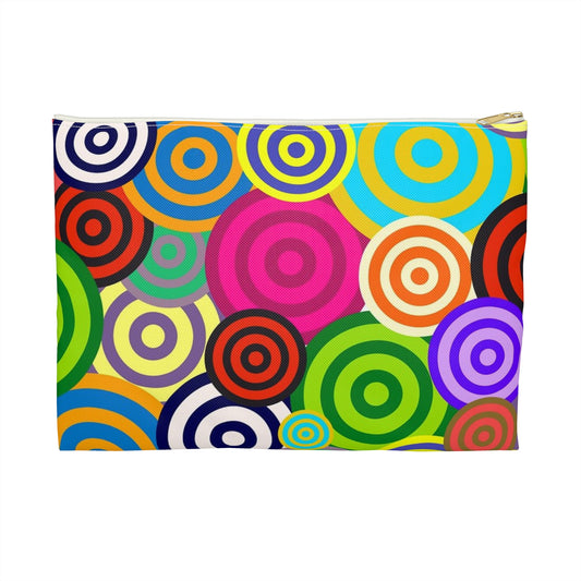 Colorful Circle Accessory Pouch, Fun Travel Organizer, Makeup Bag