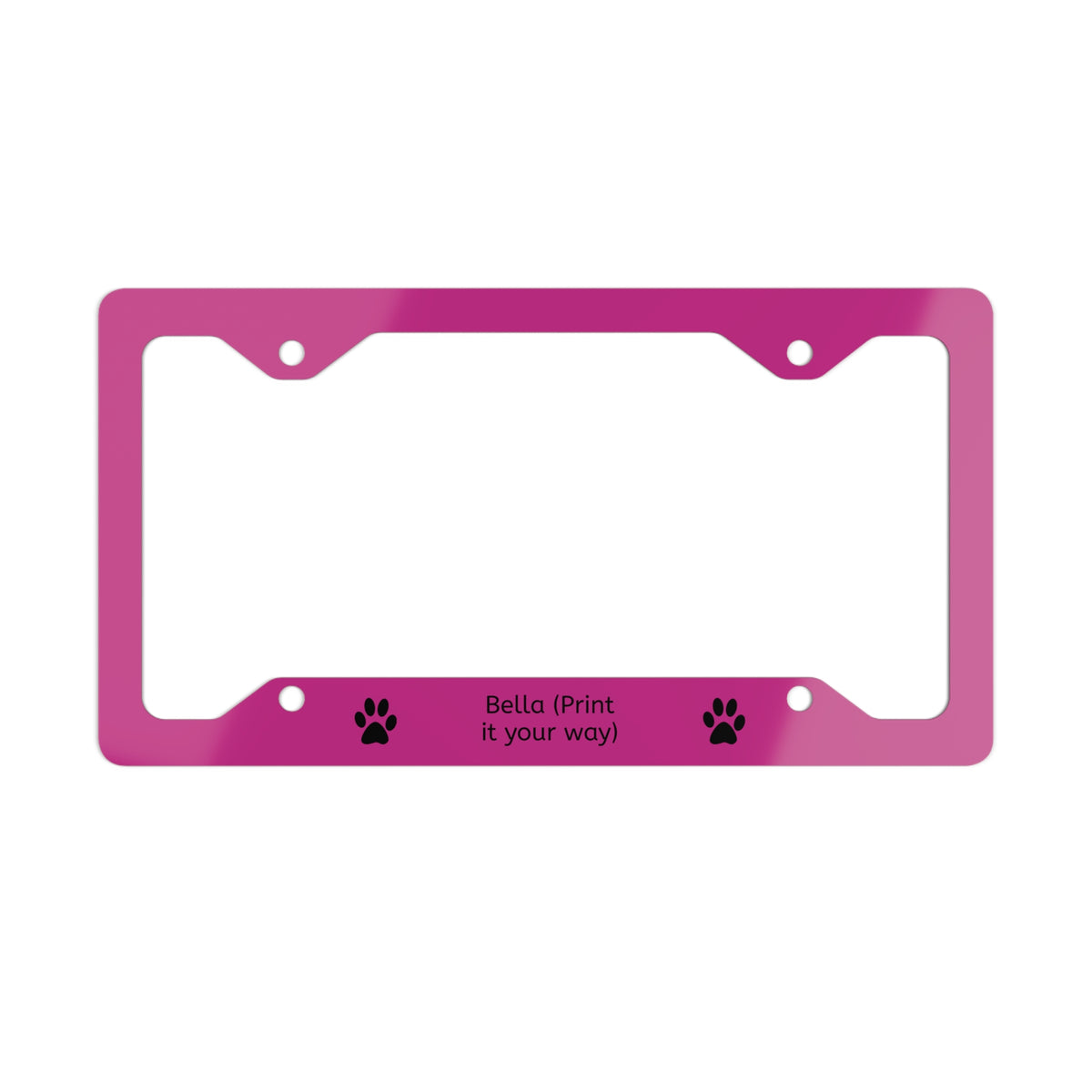 Personalized Metal License Plate Frame - Paw Print
