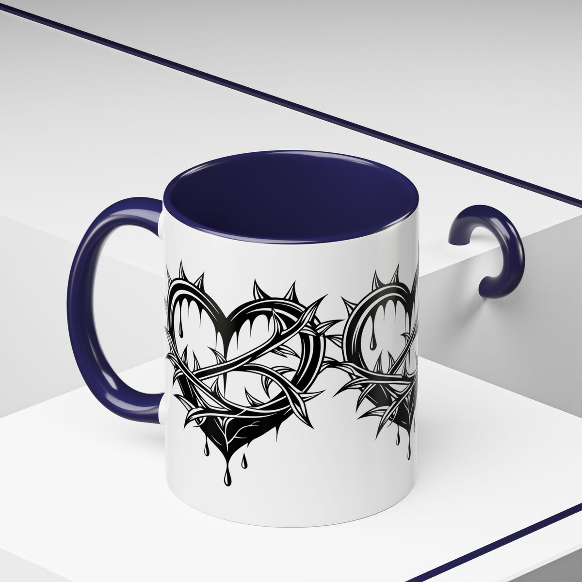 Gothic Heart Mug, Unique Art Coffee Cup for Gifting, Gothic Home Decor, Perfect for Friends, Gothic Style Drinkware