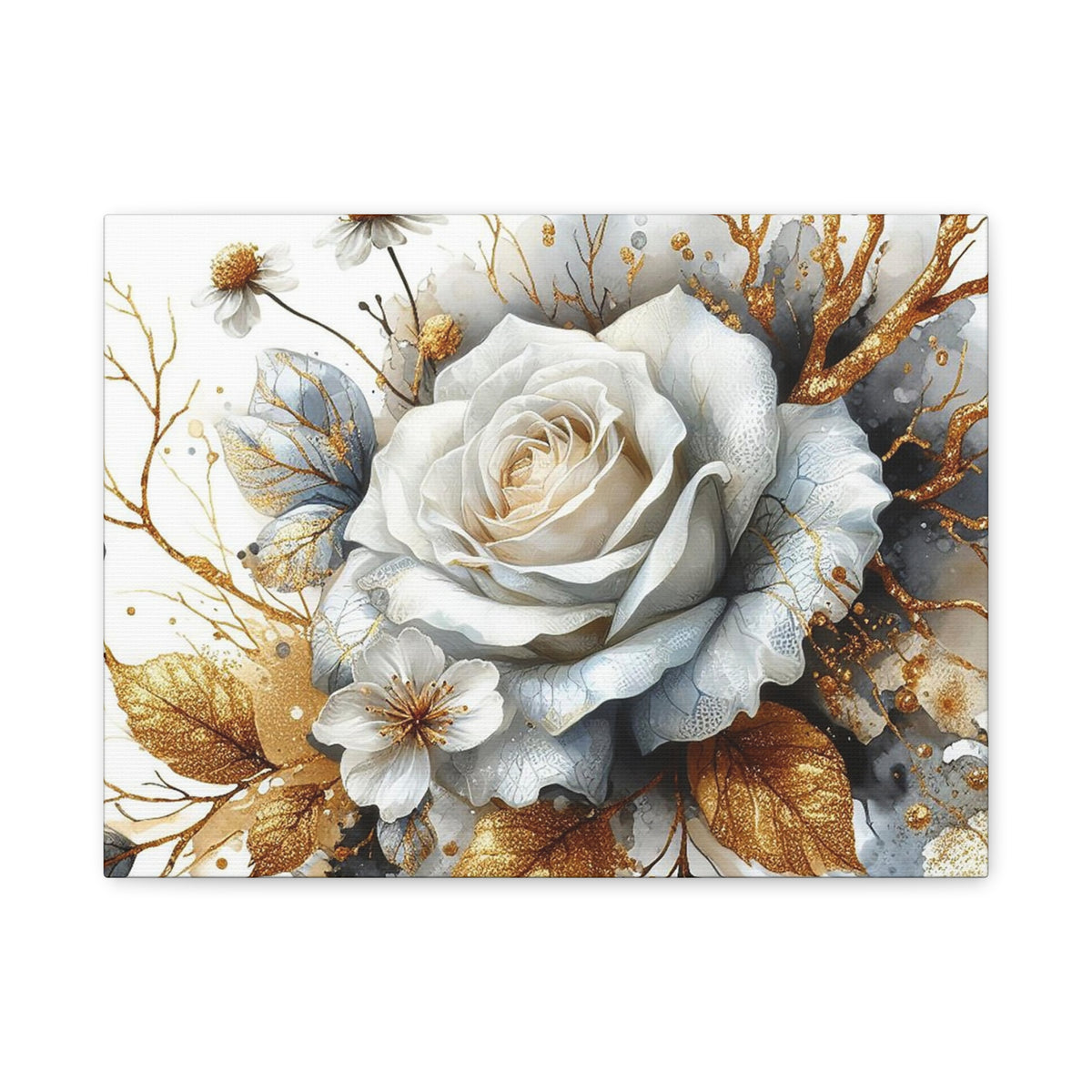Matte Canvas, Stretched, 1.25" - Gold and Black