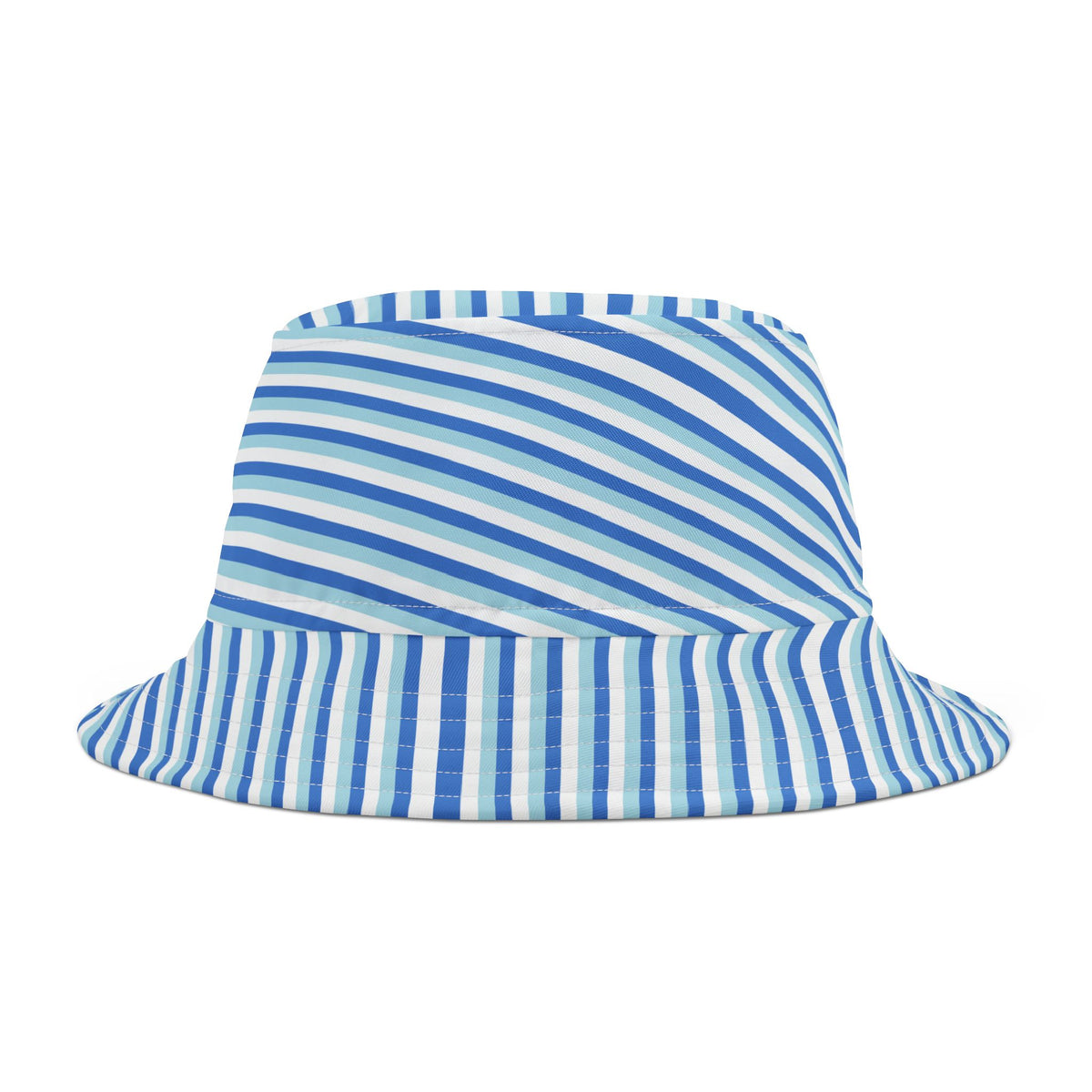 Blue Striped Bucket Hat — Nautical Summer Beach Sun Hat
