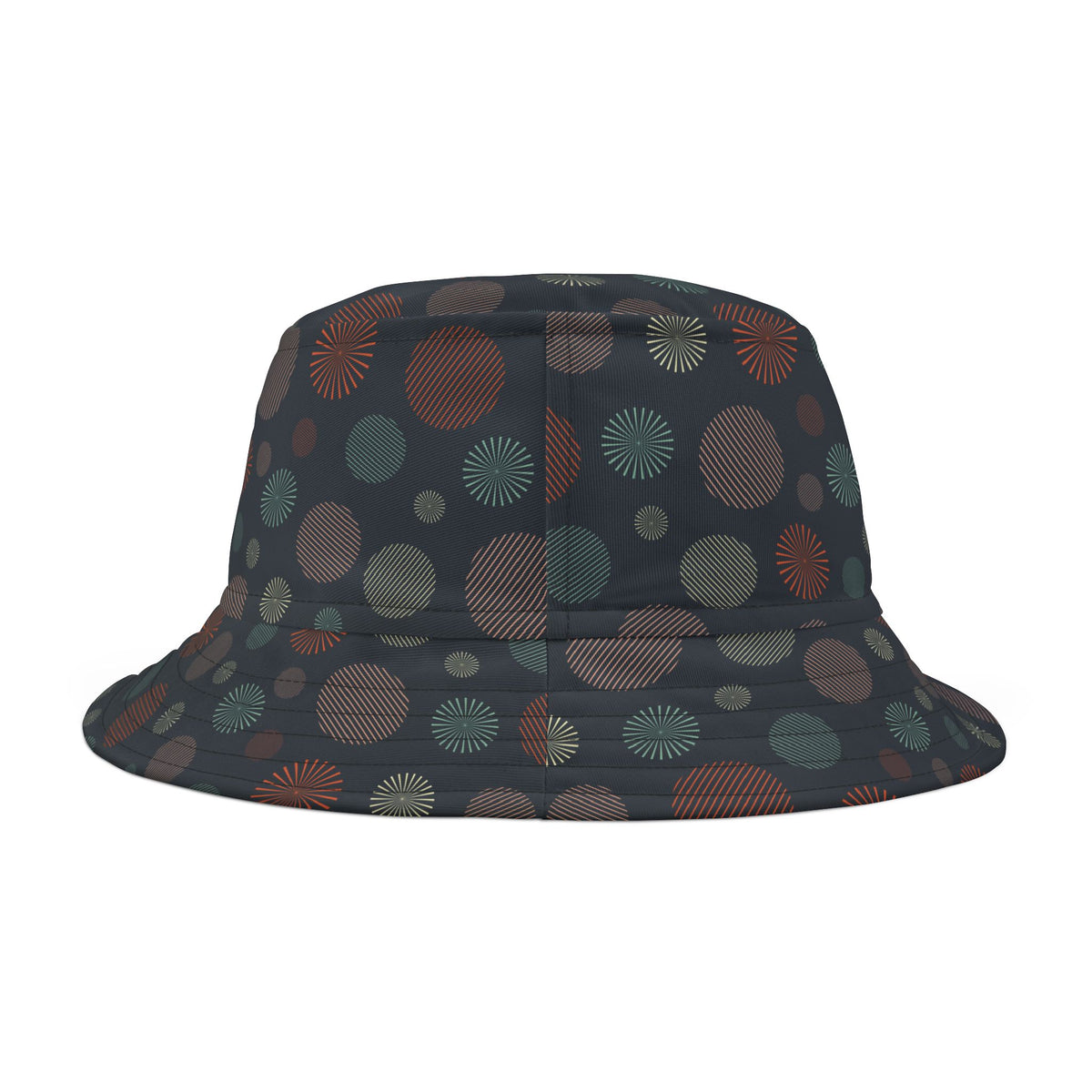 Bucket Hat — Dark Confetti Dot Pattern, Stylish Sun & Festival Accessory