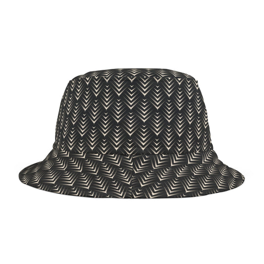 Chic Geometric Bucket Hat, Fashion Accessory, Summer Headwear, Unisex Style, Festival Gear, Gift Idea