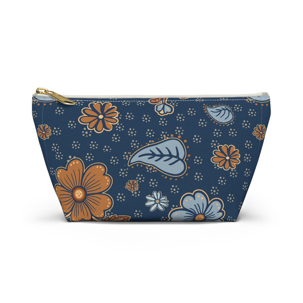 Floral Accessory Pouch, Makeup Bag, Travel Organizer, Gift for Her, Floral Print, T-bottom Pouch, Cosmetics Case