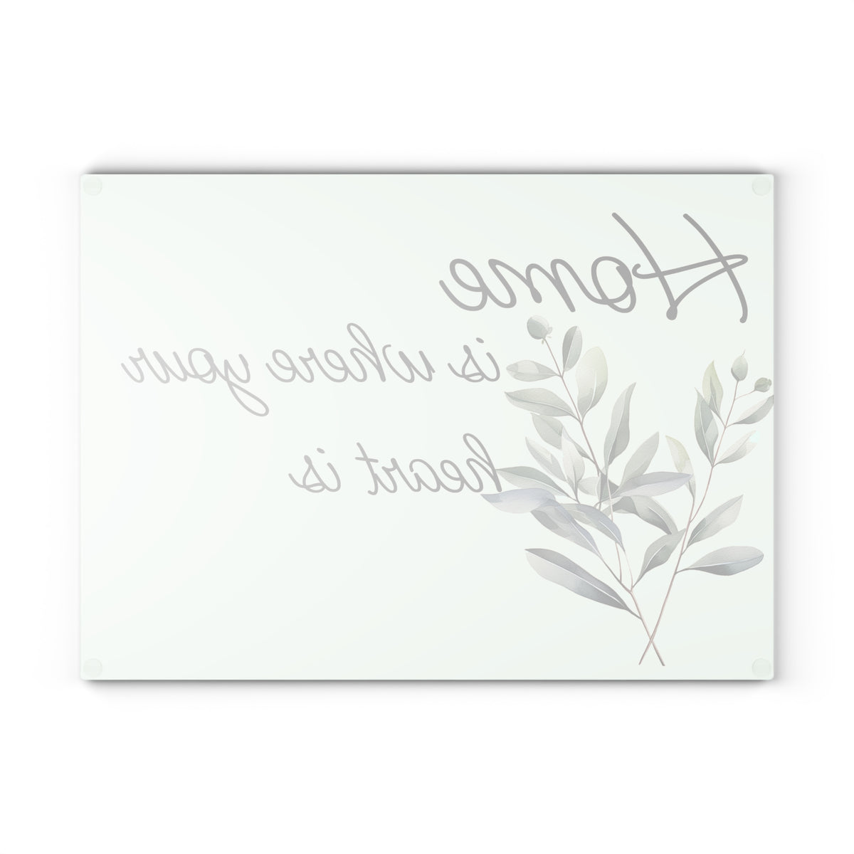 Home is Where Your Heart Is Glass Cutting Board, Kitchen Decor, Housewarming Gift, Wedding Present, Mother's Day Gift