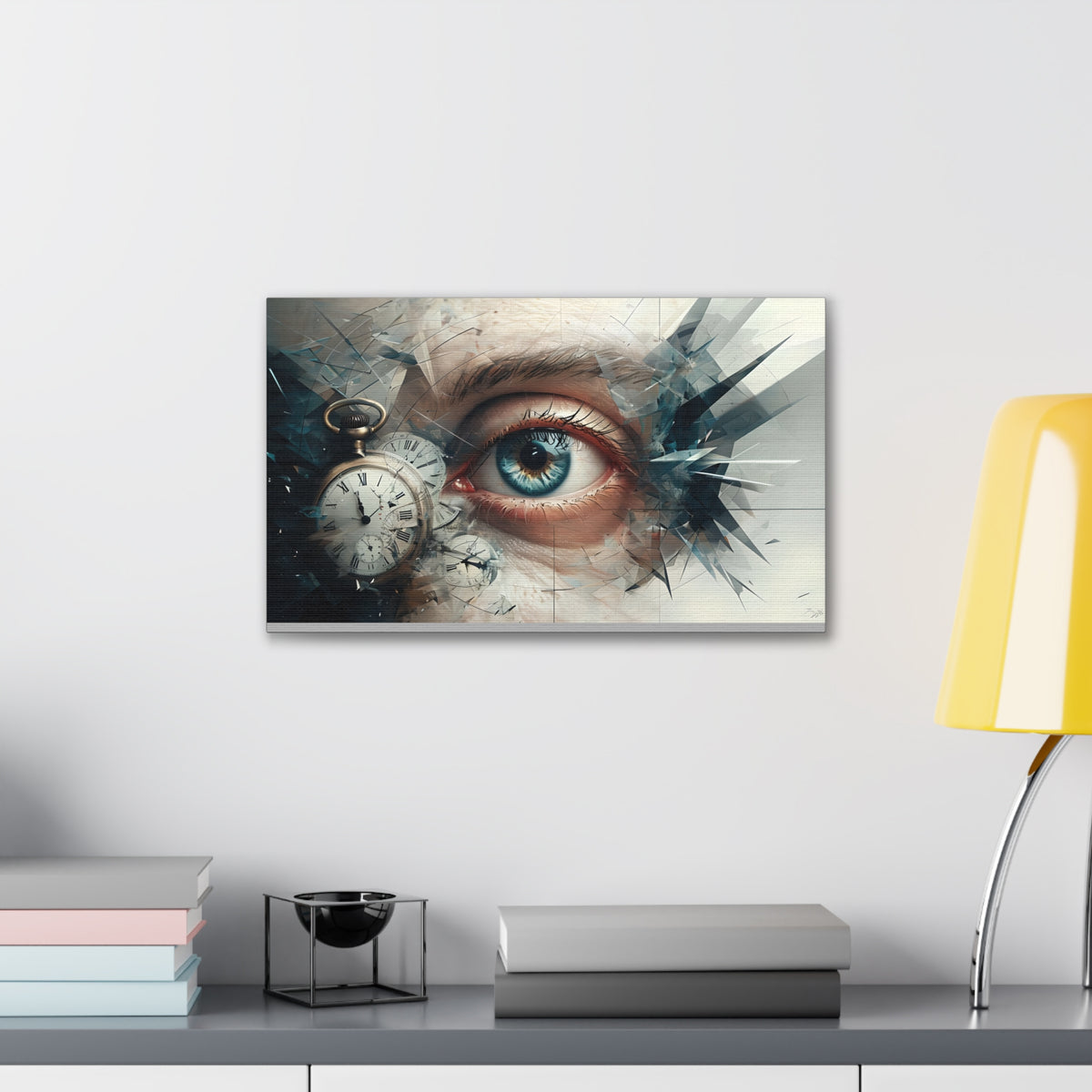 Surreal Canvas Wall Art, Eye with Vintage Clock