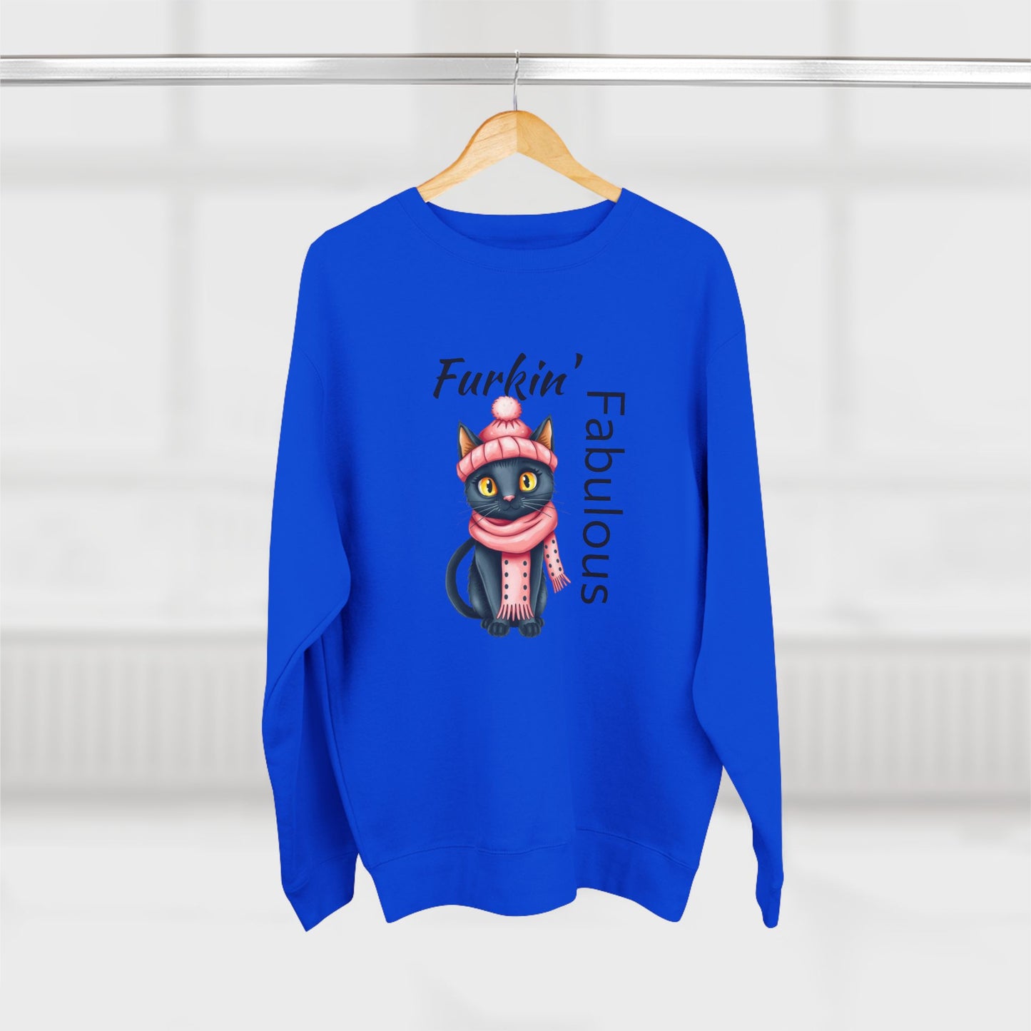 Furkin' Fabulous Cat Sweatshirt – Cute Winter Kitten Graphic Crewneck