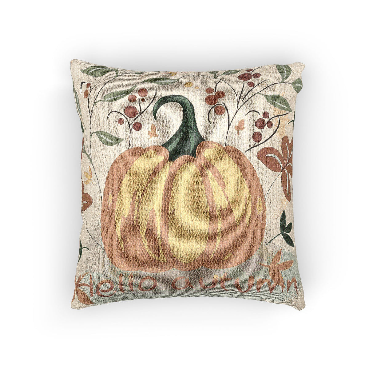 Autumn Pumpkin Woven Pillow | Fall Decor, Harvest Cushion, Cozy Home Accent, Thanksgiving Gift, Seasonal Pillow
