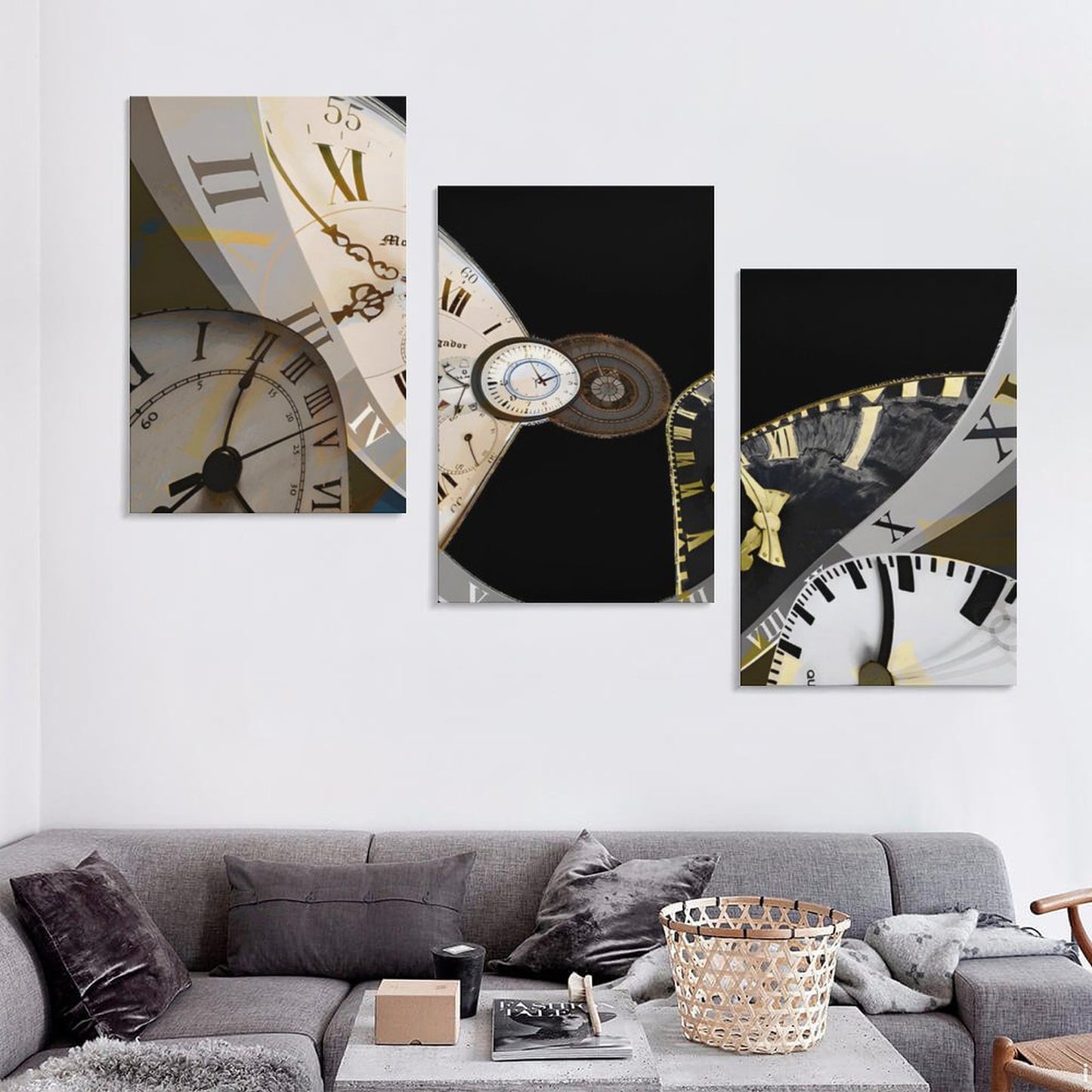 Vertical Framed Wall Art Clock