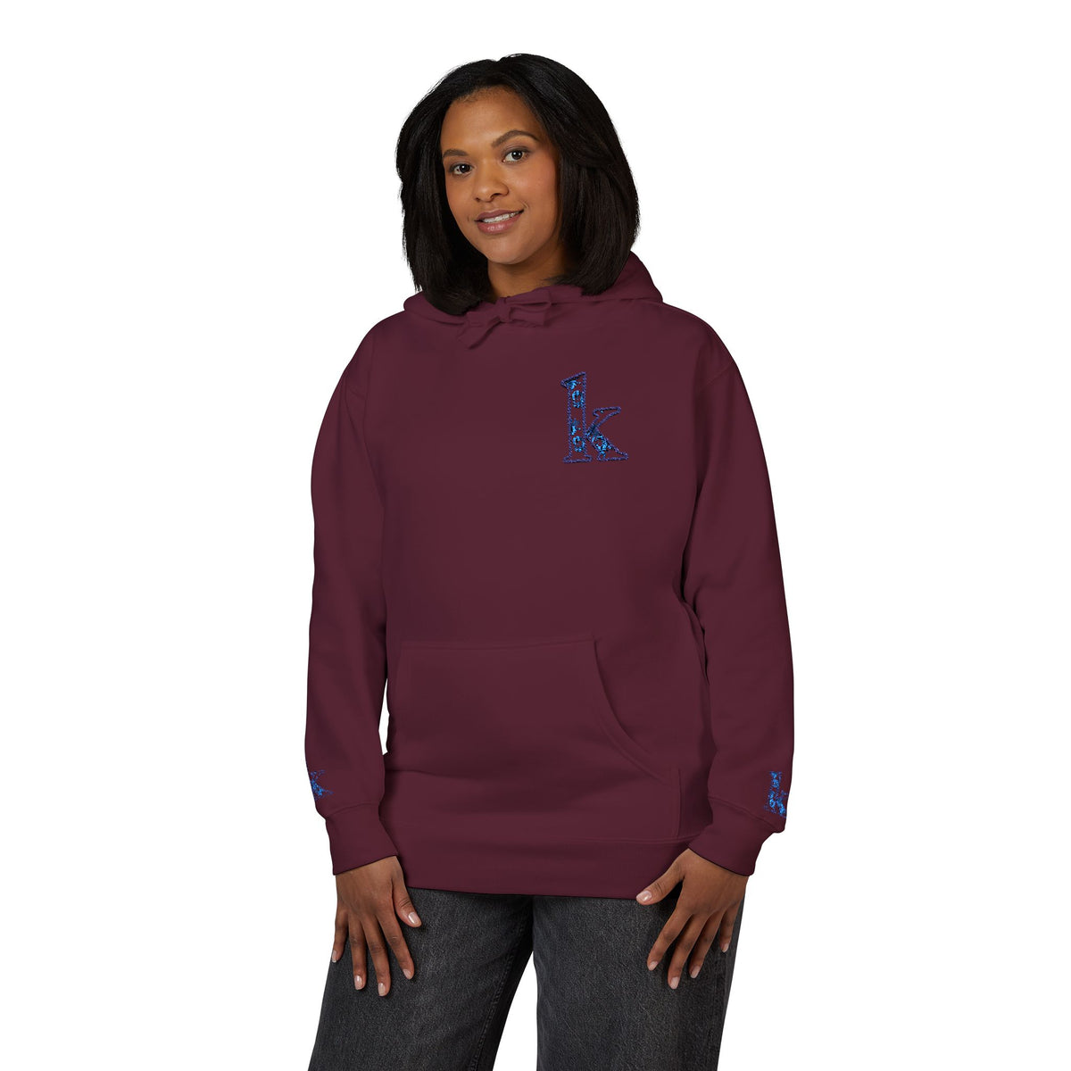Cozy Floral Monogram Fleece Hoodie for Unisex - Perfect Gift for Birthdays, Valentine’s Day, Casual Wear, Adventure