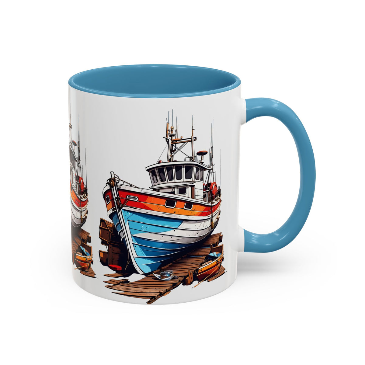 Nautical Accent Coffee Mug | Perfect for Boat Lovers, Sailor Gifts, Coastal Decor, Unique Gift Idea, Custom Artwork Mug