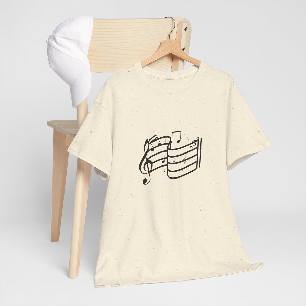 Music Notes T‑Shirt — Minimalist Sheet Music Tee for Musicians & Music Lovers