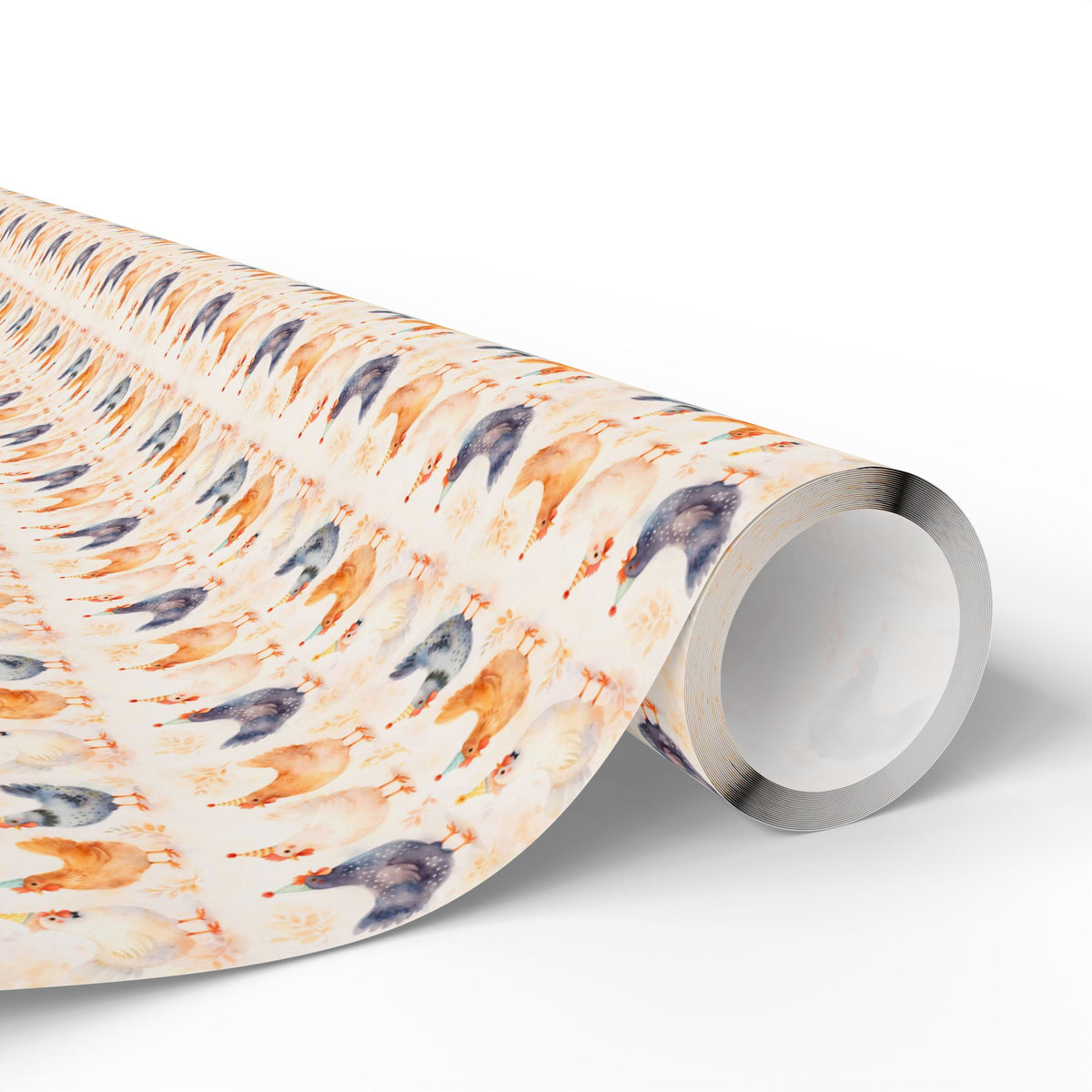 Chicken Watercolor Pattern Wrapping Paper Roll — Cute Pet Gift Wrap