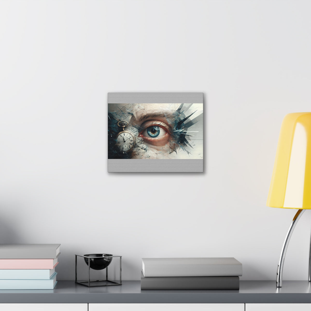 Surreal Canvas Wall Art, Eye with Vintage Clock