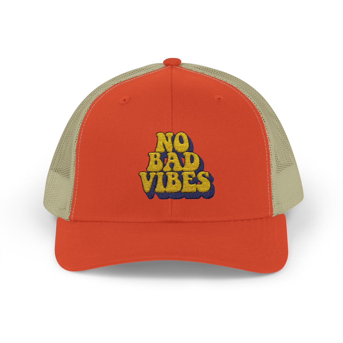 No Bad Vibes Snapback Trucker Cap | Casual Summer Hat, Gift for Her, Trendy Accessory, Outdoor Fun, Festival Wear