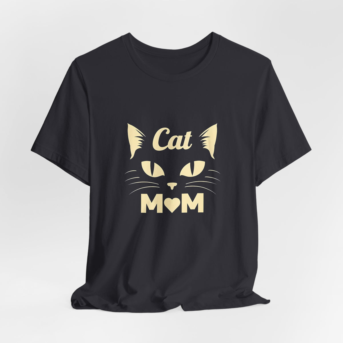 Cat Mom T-Shirt — Cute Cat Face Graphic Tee for Cat Lovers