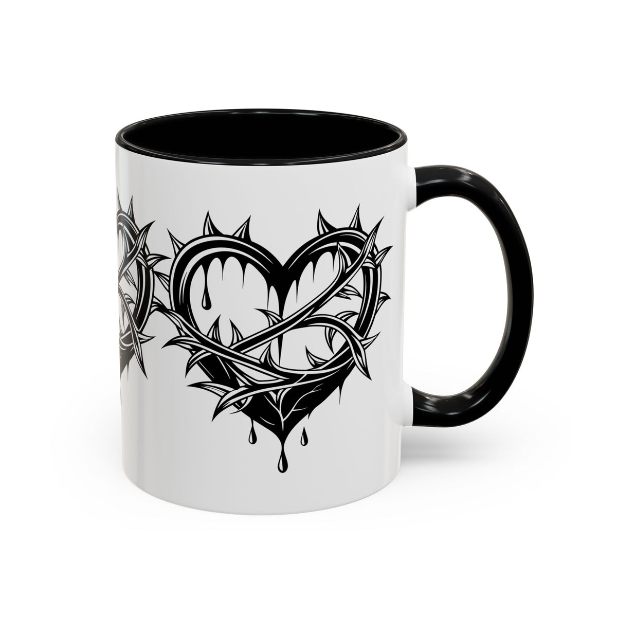 Gothic Heart Mug, Unique Art Coffee Cup for Gifting, Gothic Home Decor, Perfect for Friends, Gothic Style Drinkware