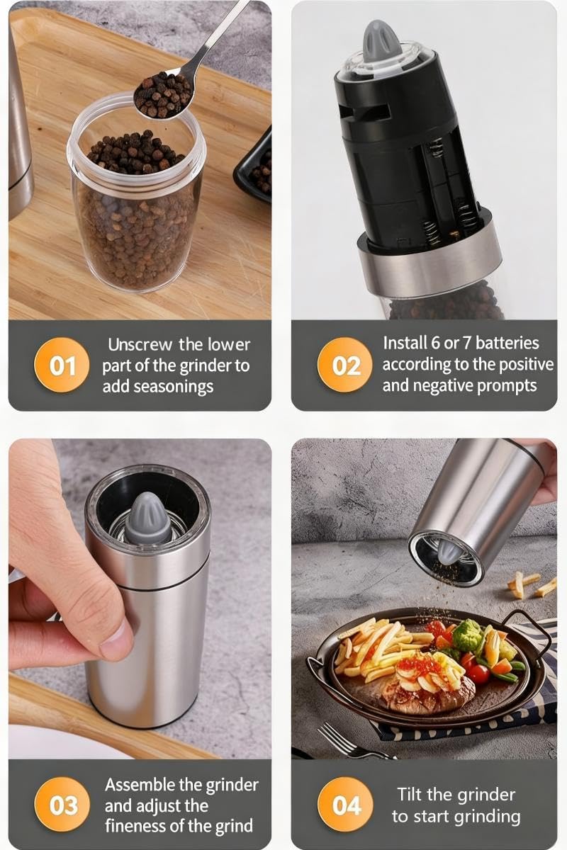 LIMITED TIME ONLY - Electric Salt and Pepper Grinder Set - only $17.00