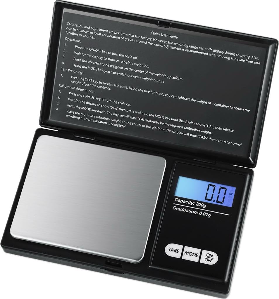 200g X 0.01g Digital Pocket Scale, with Backlit LCD Display, Small Mini Digital Pocket Gram Scale for Kitchen Jewelry Herb (Ordinary)