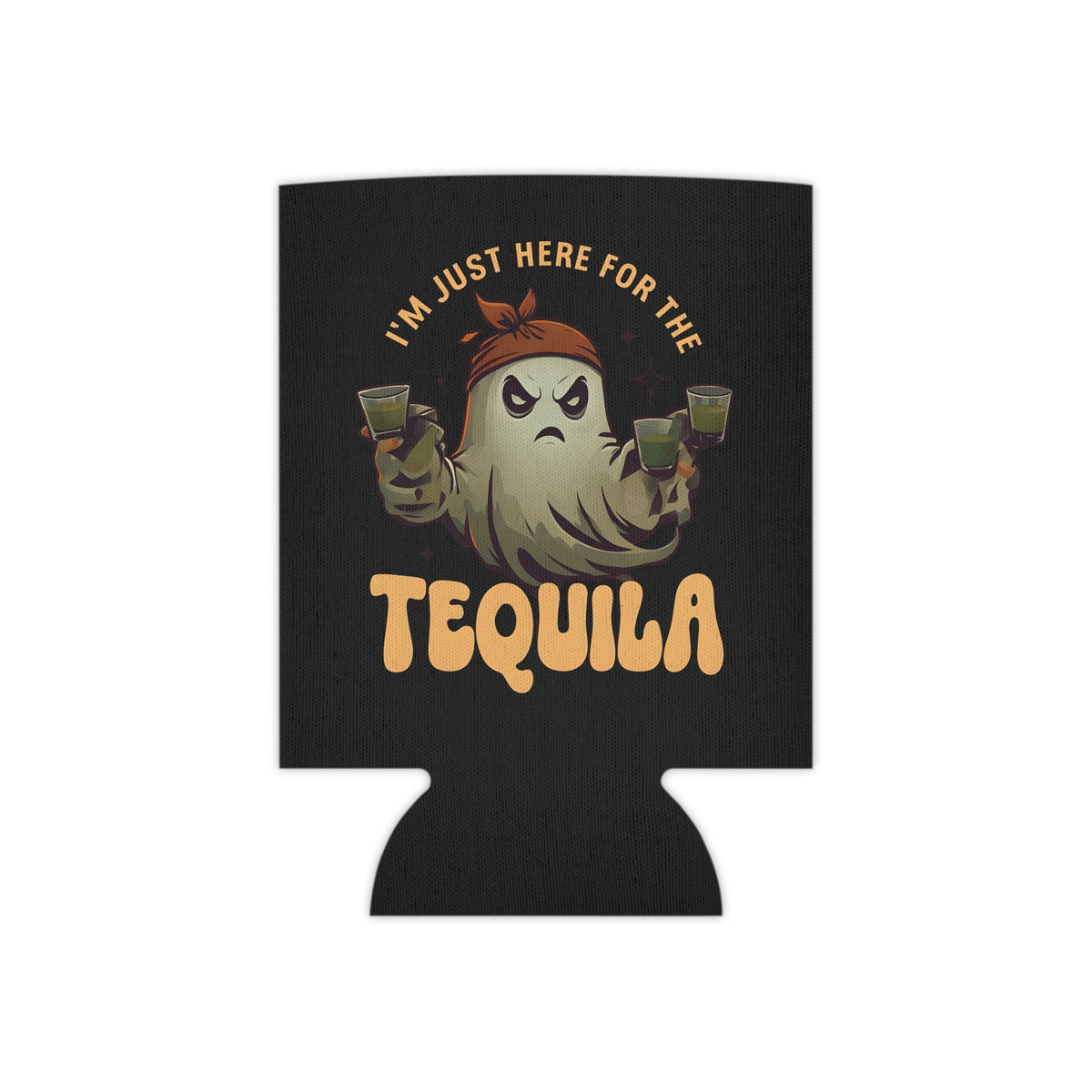 Ghostly Tequila Can Cooler, Funny Drink Holder, Party Favor, Summer BBQ, Gift for Tequila Lovers, Halloween Decor