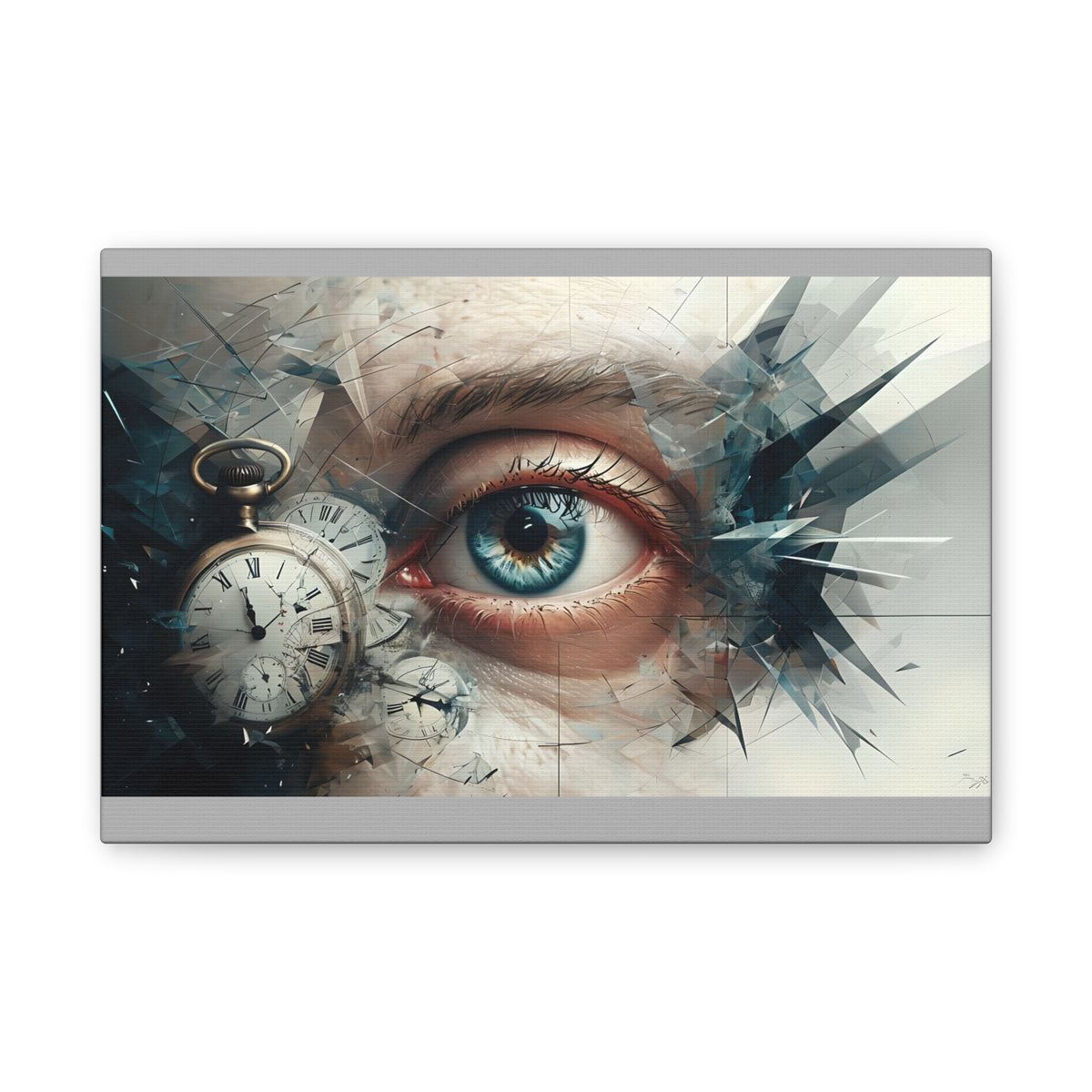 Surreal Canvas Wall Art, Eye with Vintage Clock