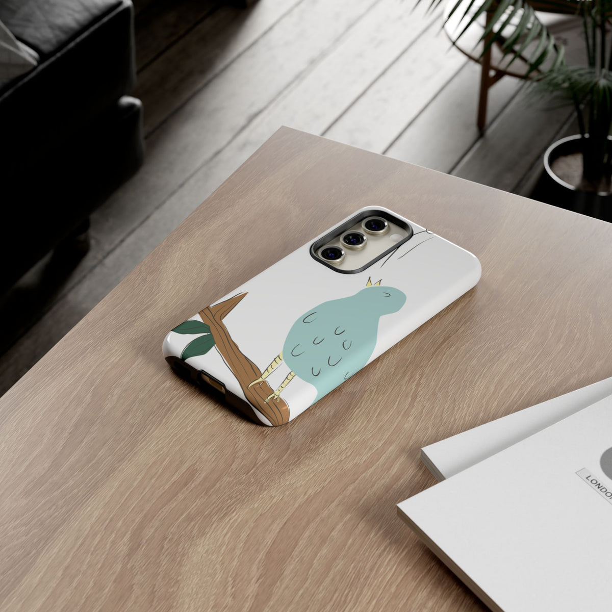 Birdsong Phone Case — Cute Blue Bird on Branch Protective Case
