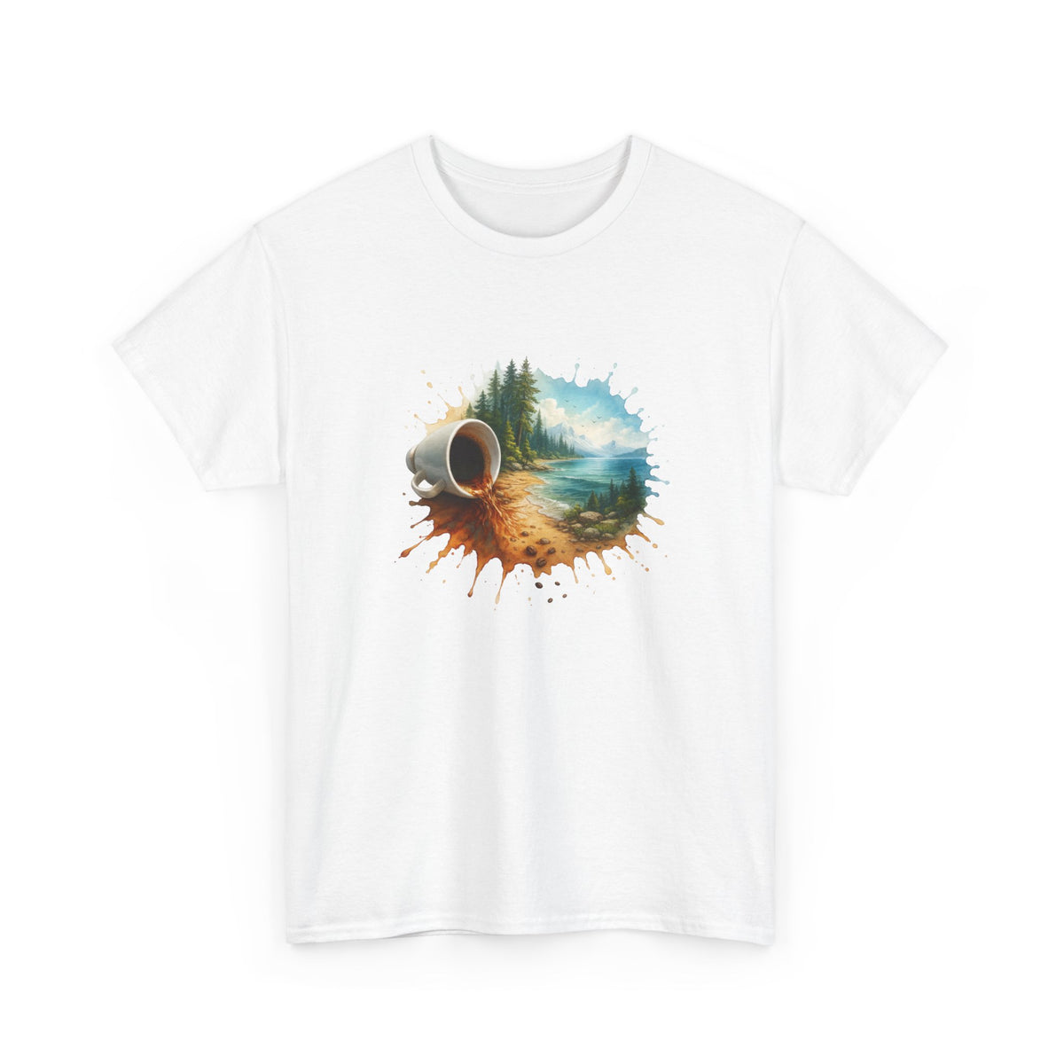Nature-Inspired Unisex Heavy Cotton Tee, Casual Outfit, Gift for Nature Lovers, Camping Apparel, Outdoor Adventure Shirt