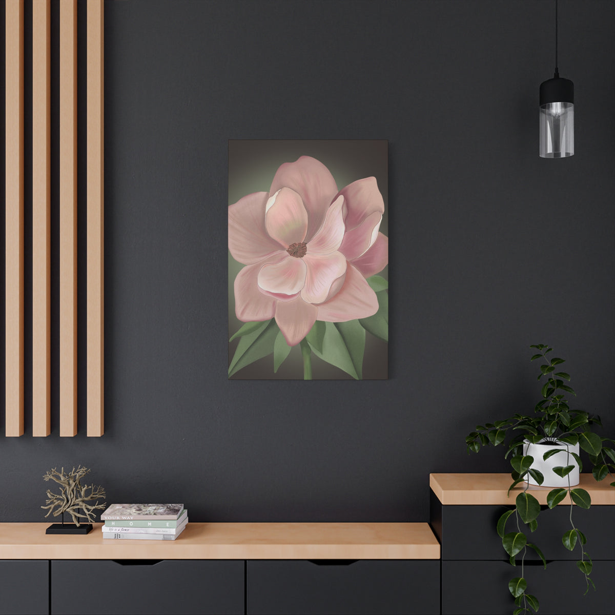 Matte Canvas, Stretched, 1.25" Pink Flowers