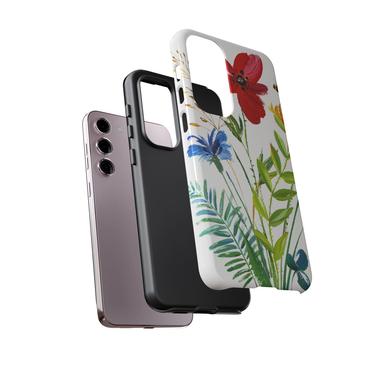 Floral Watercolor Tough Phone Case — Wildflower Bouquet Protective Cover