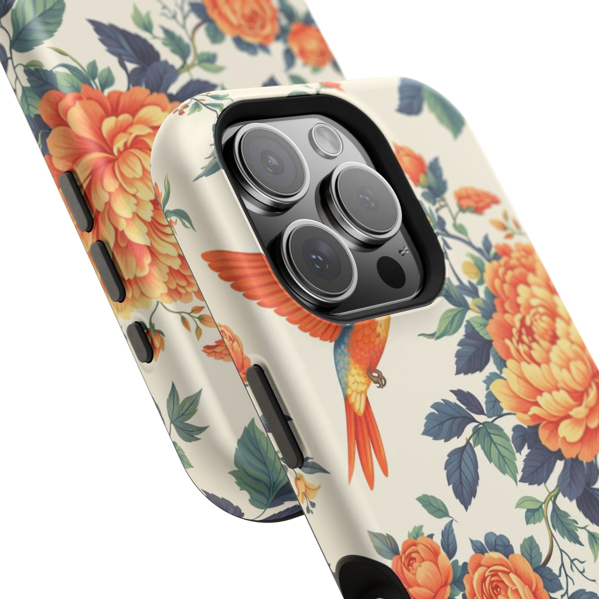 Floral Hummingbird Magnetic Phone Case — Impact-Resistant Protective Cover