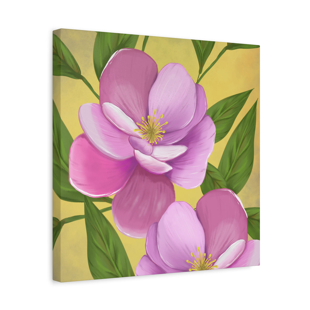 Matte Canvas, Stretched, 1.25" Tulips Pink and Purple Flowers