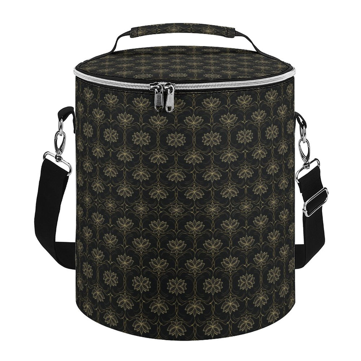 Round Collapsible Insulated Cooler Bag with Shoulder Strap A018 (All-Over Printing)