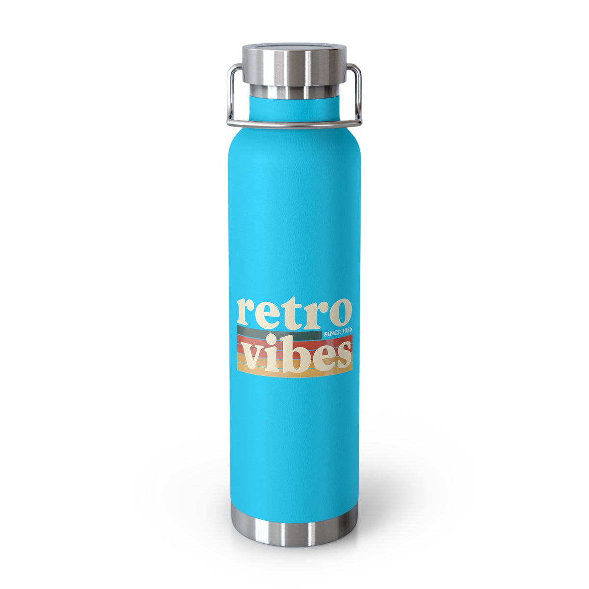 Retro Vibes Insulated Water Bottle, 22oz - Trendy Travel Flask, Stylish Hydration Gift for Fitness Lovers, Eco-Friendly Beverage Container
