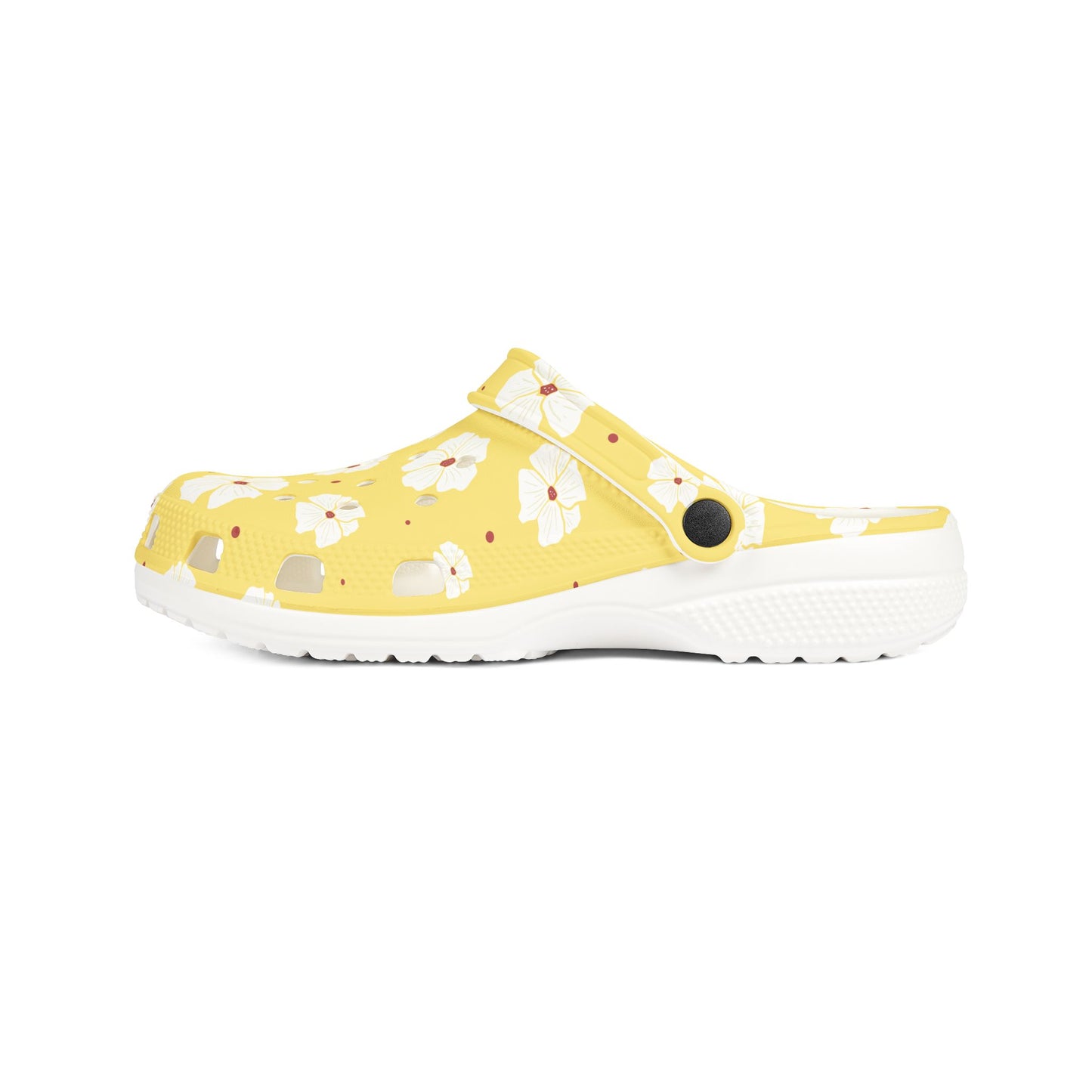 Floral Yellow EVA Foam Clogs — Lightweight Garden & Pool Slip-Ons