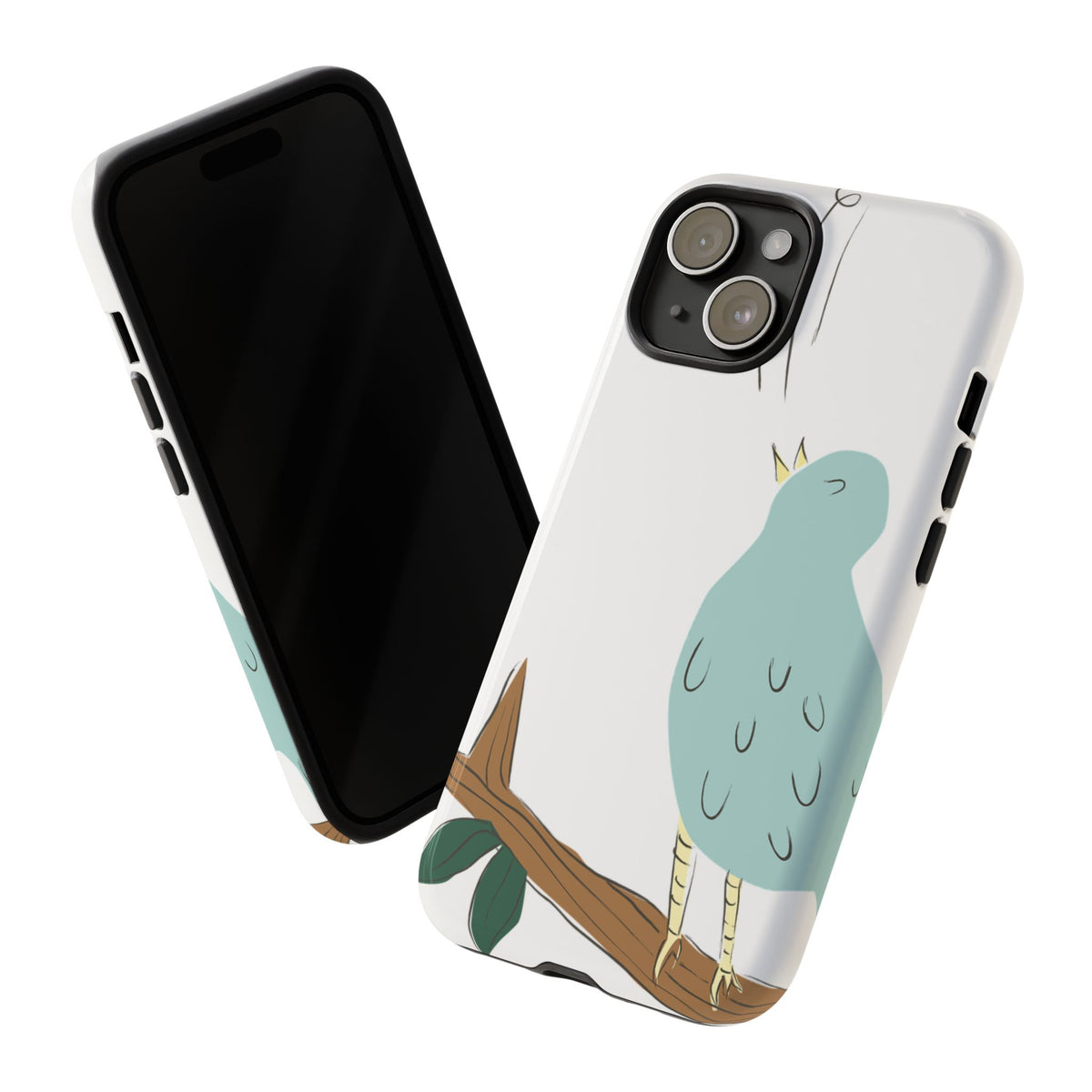 Birdsong Phone Case — Cute Blue Bird on Branch Protective Case