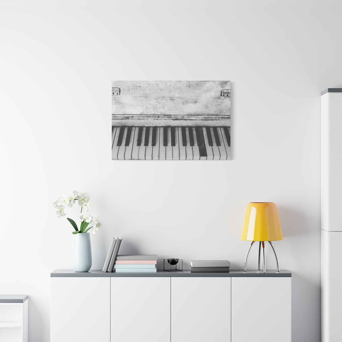 Vintage Piano Keys Matte Canvas Print
