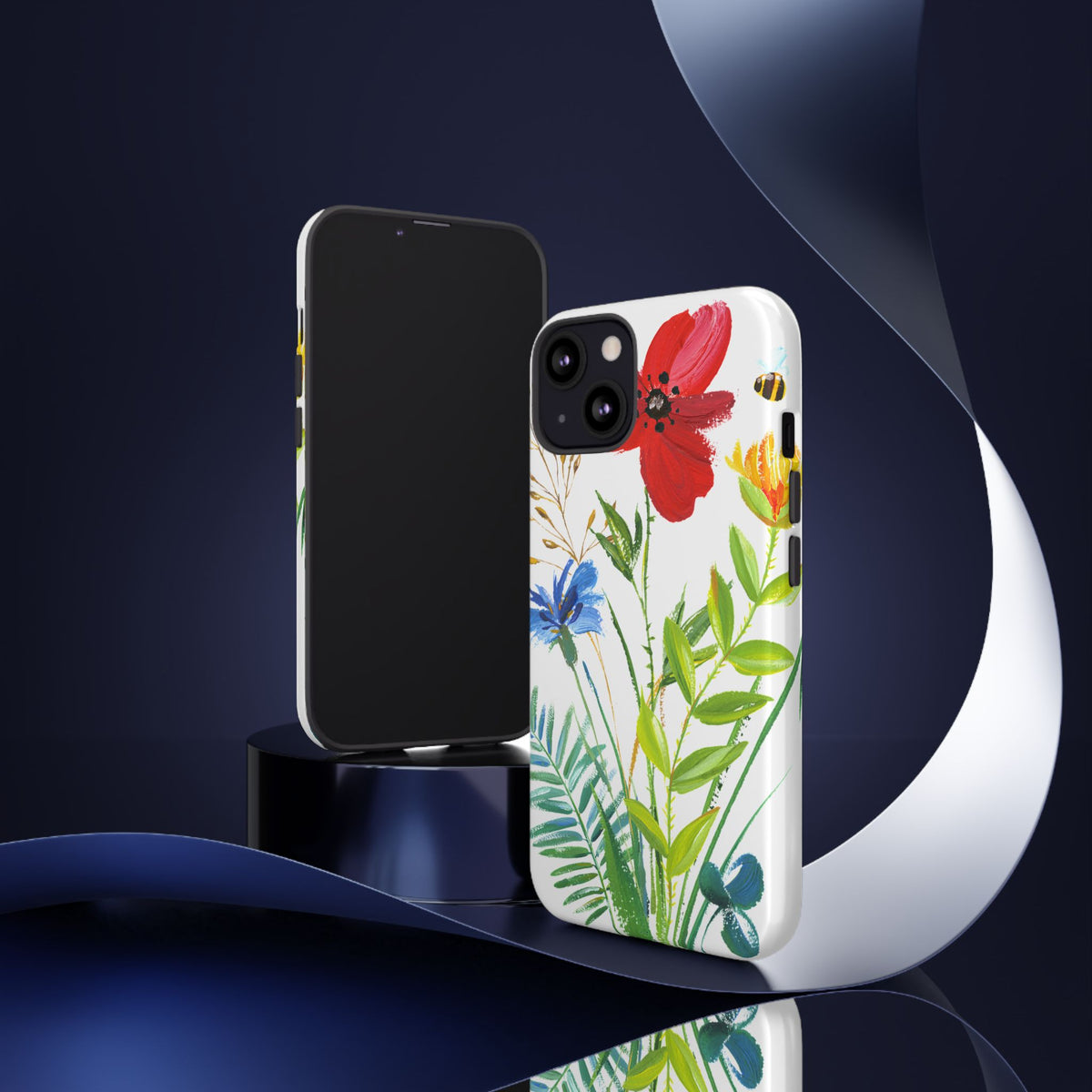 Floral Watercolor Tough Phone Case — Wildflower Bouquet Protective Cover