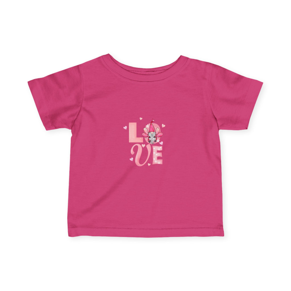 Infant Tee — Pink Floral "LOVE" Baby T‑Shirt, Cute Newborn Gift for Valentine’s & Everyday