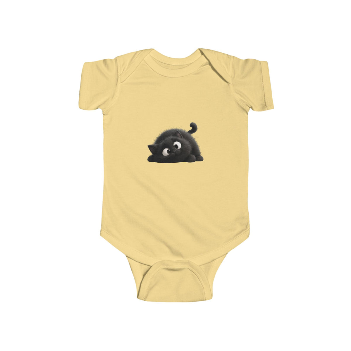 Cute Black Kitten Infant Bodysuit — Playful Baby Onesie