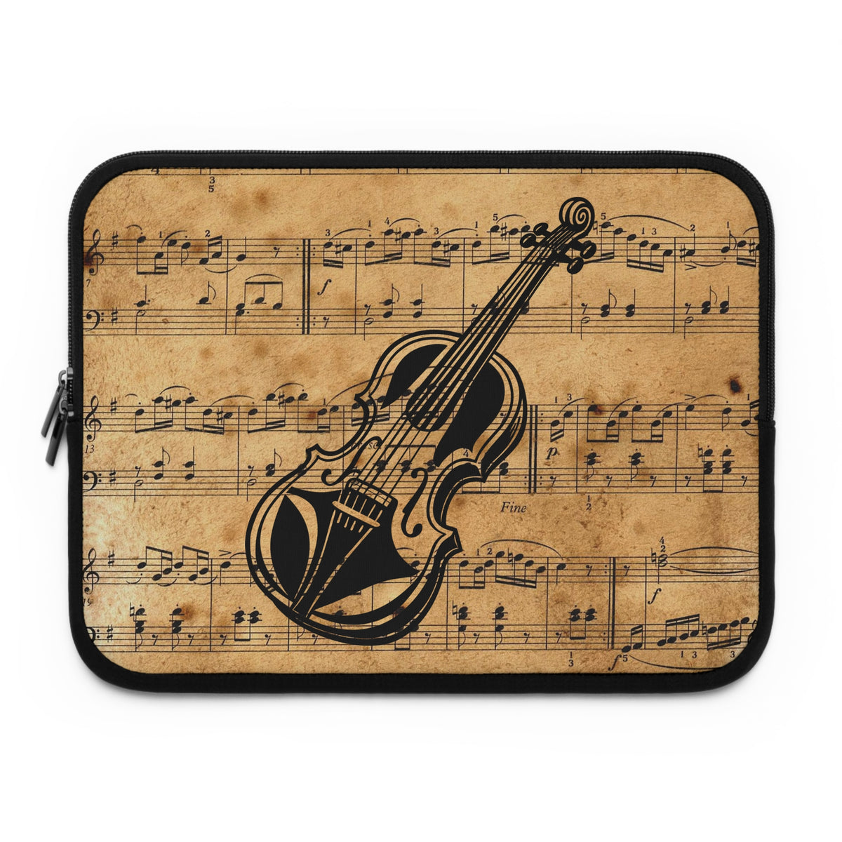 Vintage Music Laptop Sleeve with Violin Design