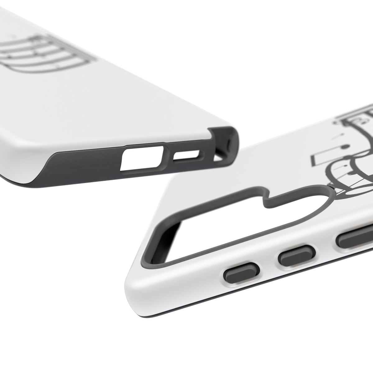 Musical Notes Phone Case — Black Treble Clef Music Staff Tough Case