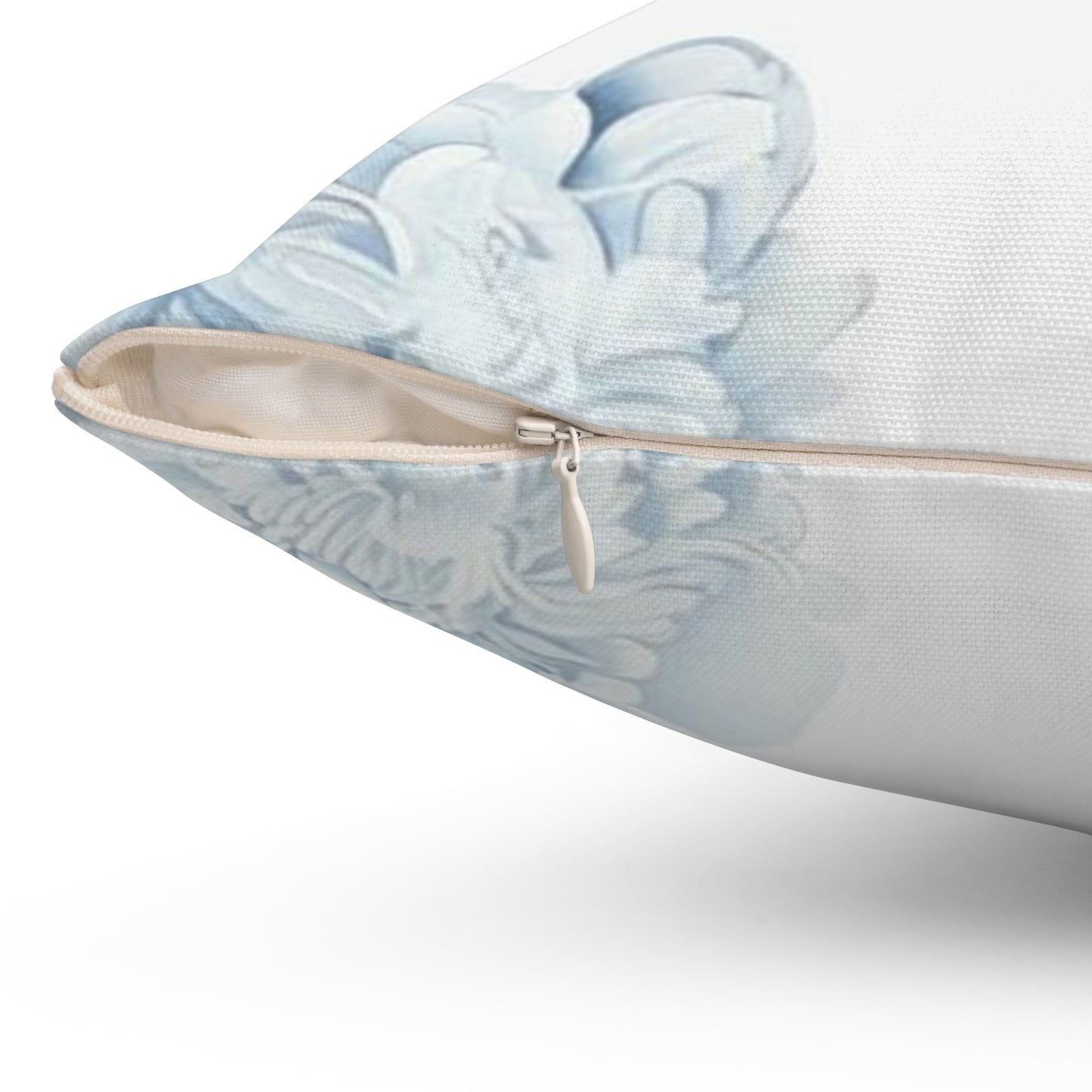 Monogram M Floral Pillow — Blue Initial Throw Pillow with insert