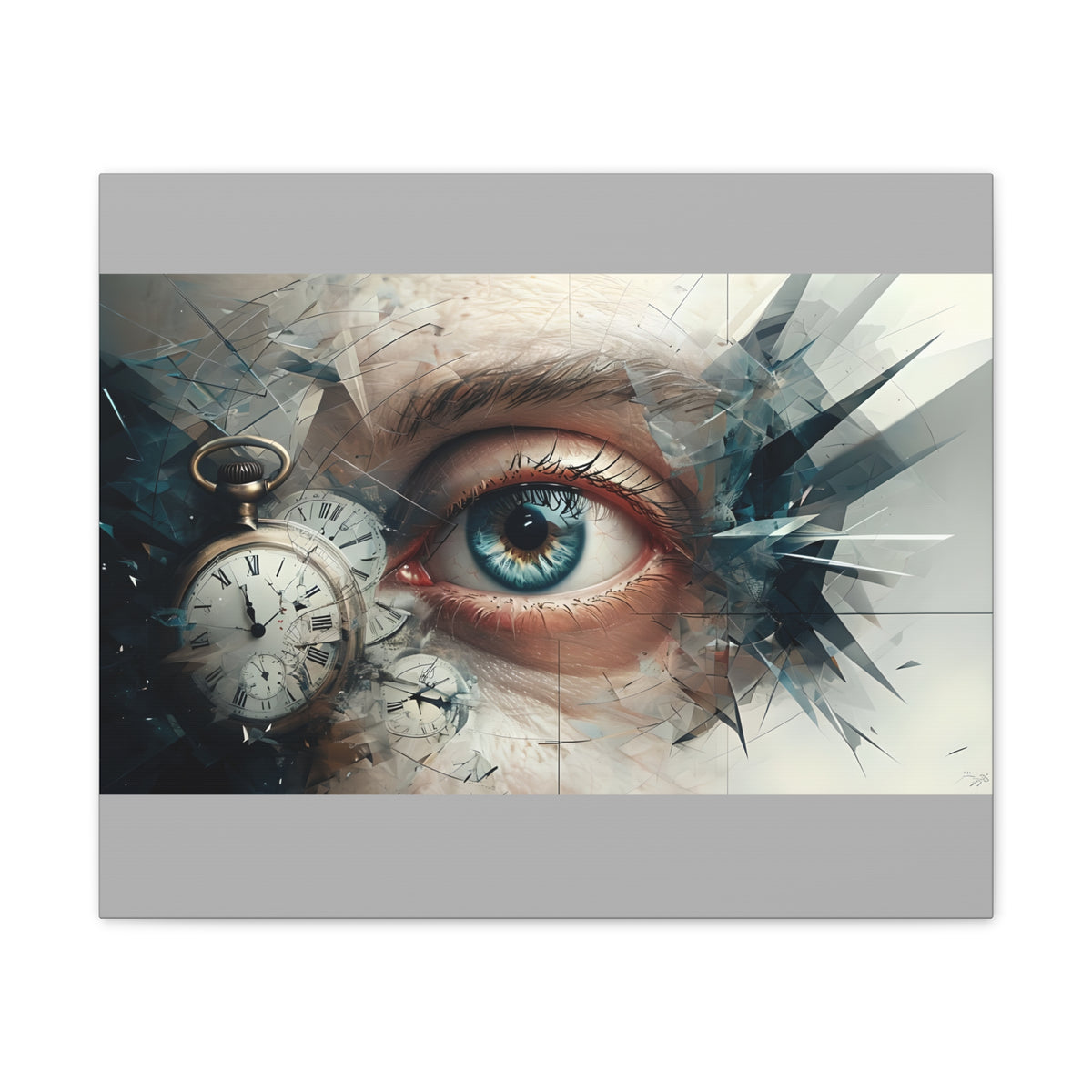Surreal Canvas Wall Art, Eye with Vintage Clock