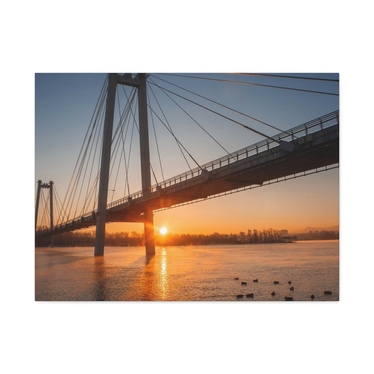 Sunrise Bridge Canvas Wall Art — Matte Stretched Canvas
