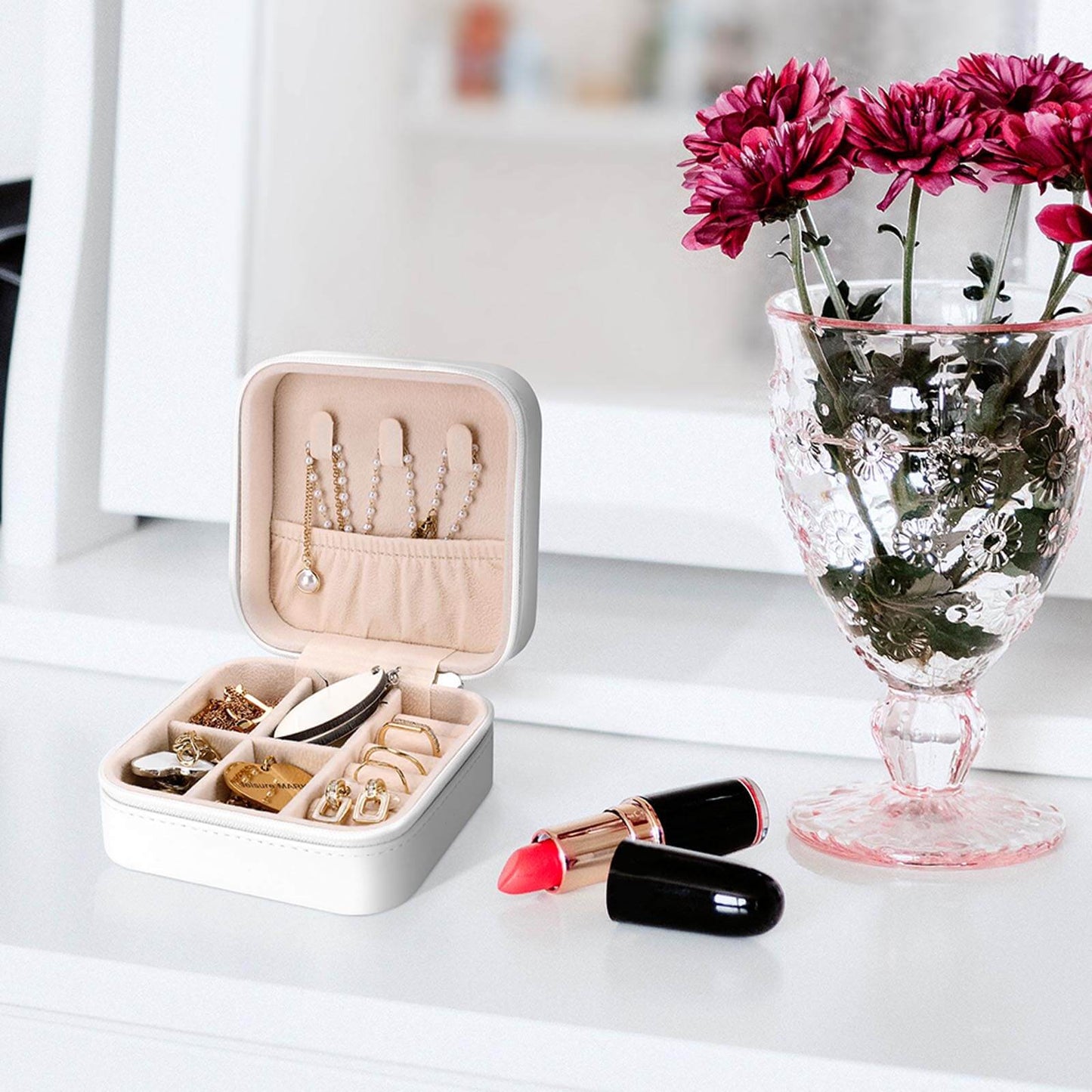 PU Portable Travel Jewelry Box - Letter Z