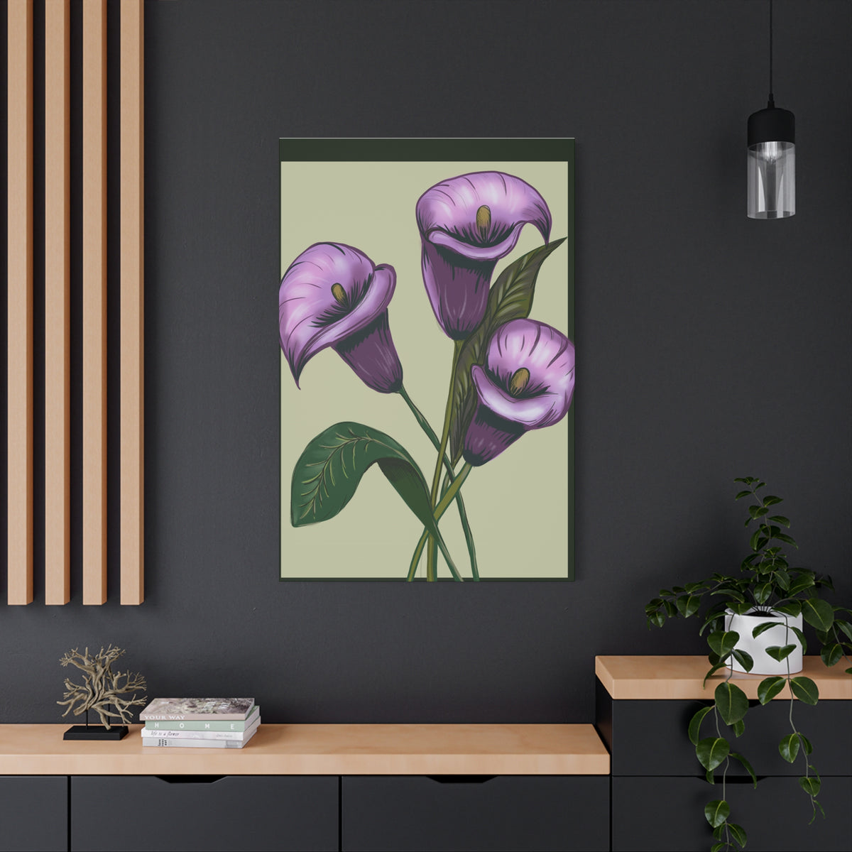 Copy of Matte Canvas, Stretched, 1.25" Purple Flowers
