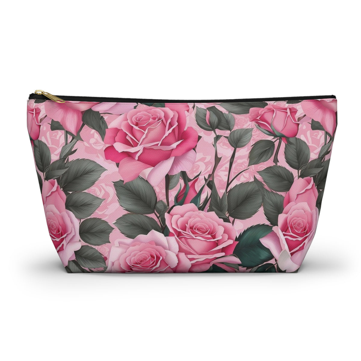 Floral Accessory Pouch - Stylish Makeup Bag, Organizer, Travel Toiletry Case, Gift for Her, Rose Flower Design