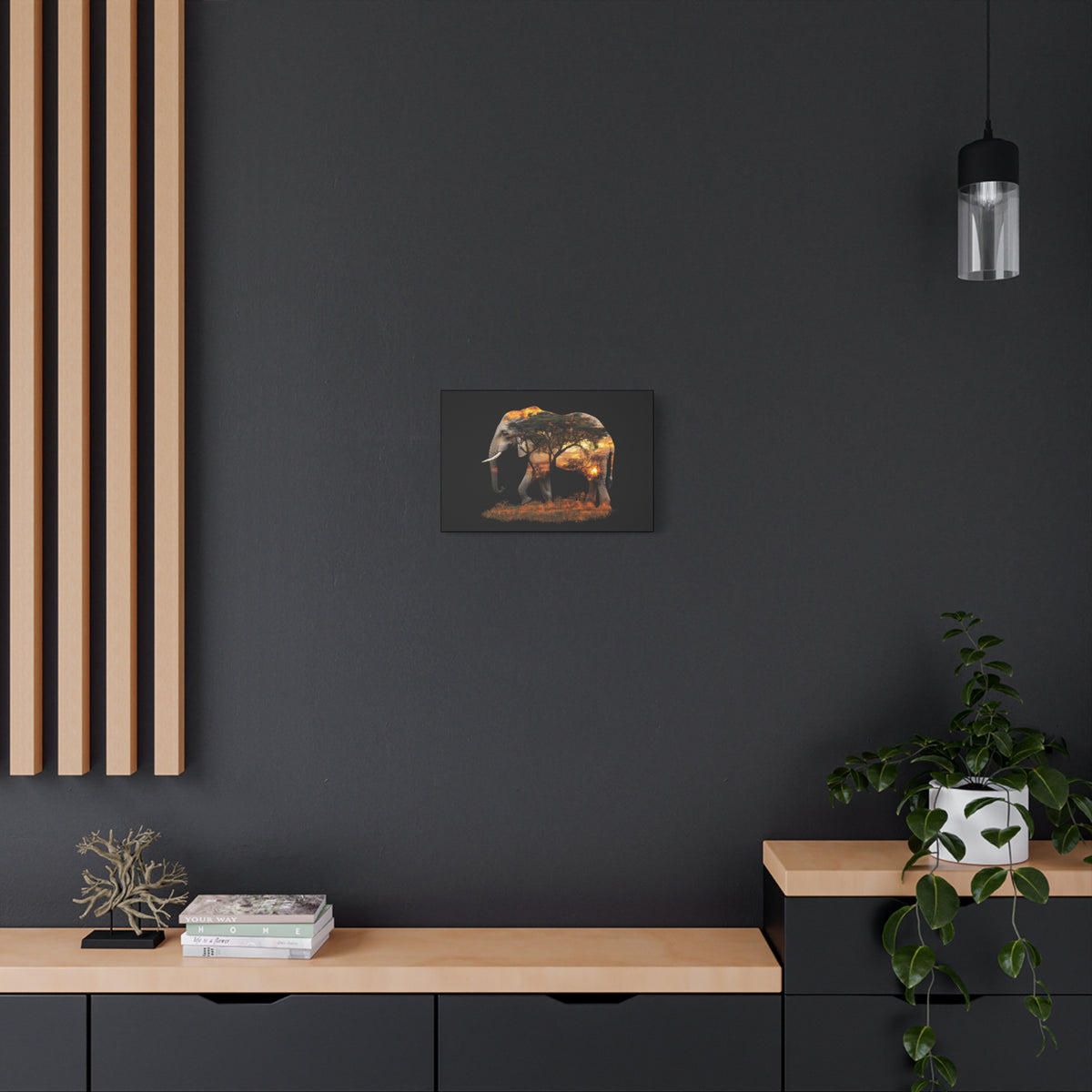 Elephant Tree Matte Canvas Art